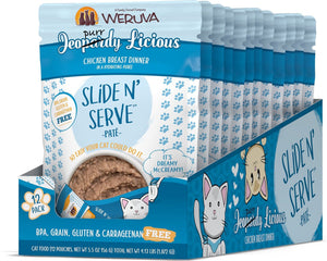 WERUVA Cat Slide N Serve Pouch Pate Jeopurrdy Licious CASE/12