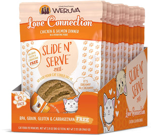 WERUVA Cat Slide N Serve Pouch Pate Love Connection CASE/12