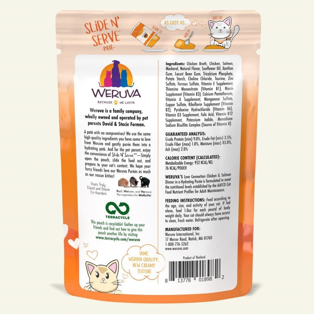 WERUVA Cat Slide N Serve Pouch Pate Love Connection CASE/12