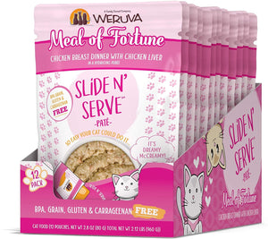 WERUVA Cat Slide N Serve Pouch Pate Meal of Fortune CASE/12