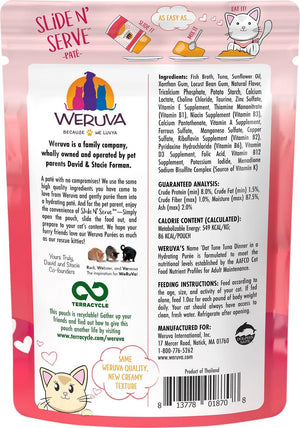 WERUVA Cat Slide N Serve Pouch Pate Name Dat' Tuna CASE/12