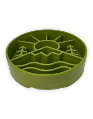 SODAPUP EBowl Enrichment Slow Feeder Dog Bowl Pine Tree Design