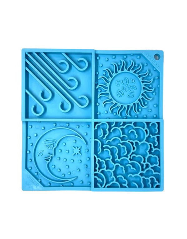 SODAPUP eMat Enrichment Lick Mat With Suction Cups Sky Design