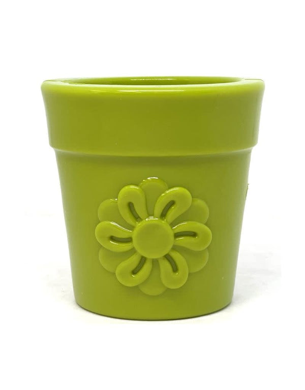 SODAPUP  Treat Dispenser & Enrichment Toy Large Flower Pot Green