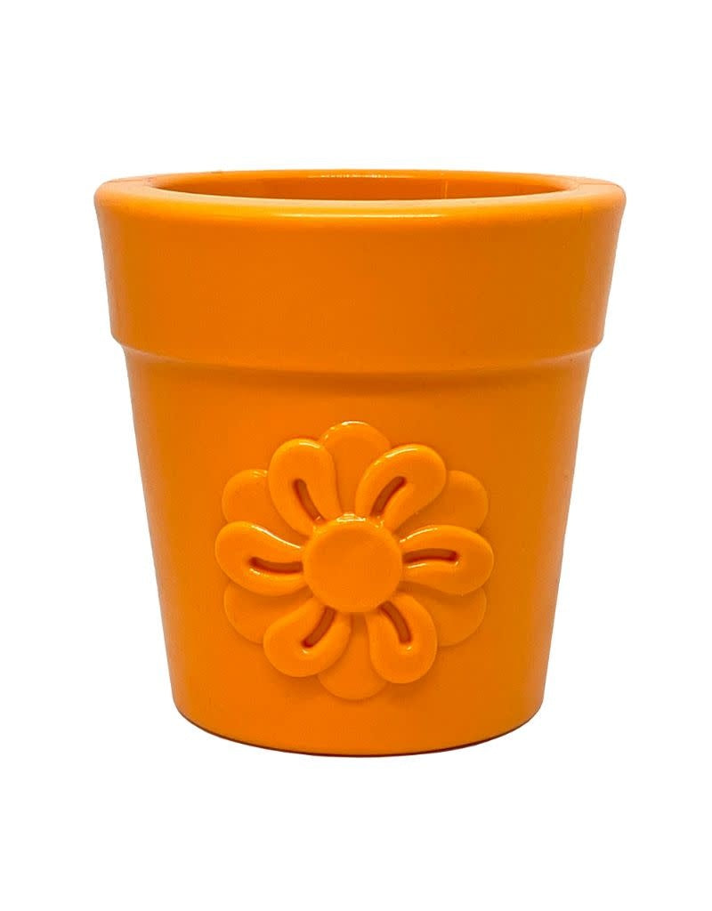 SODAPUP Treat Dispenser & Enrichment Toy Orange Large Flower Pot