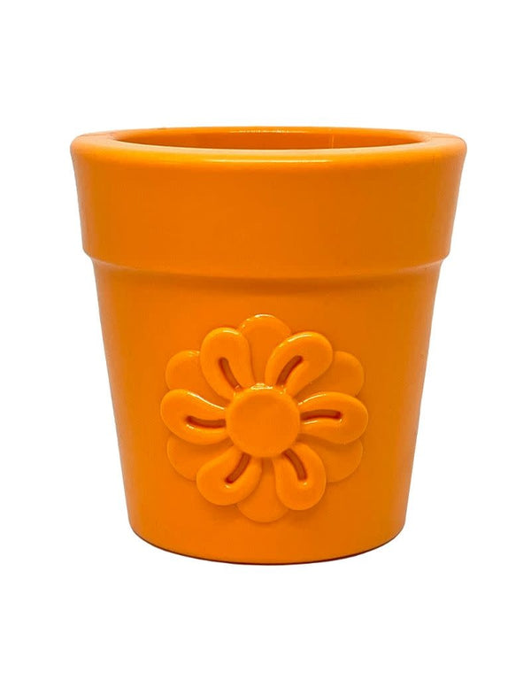 SODAPUP Treat Dispenser & Enrichment Toy Orange Large Flower Pot