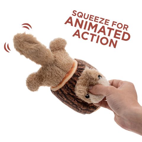 TERRITORY Animated Squirrel in Log Dog Toy