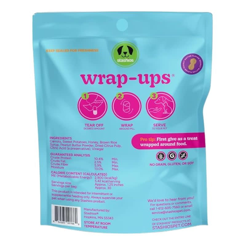 STASHIOS Wrap-ups Pill Wrapped Peanut Butter 2 OZ.