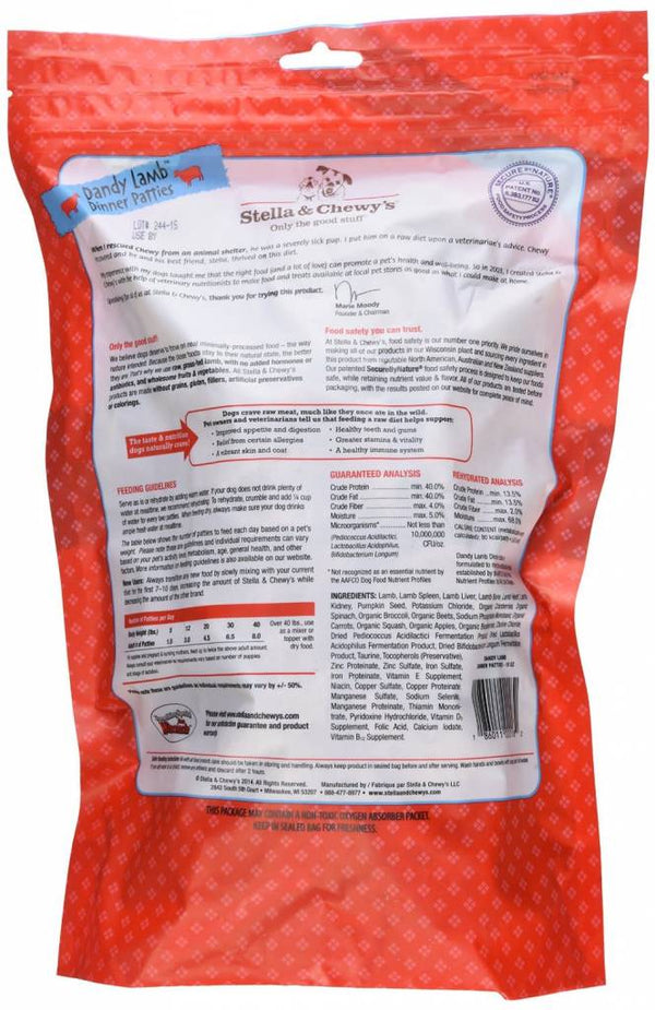 STELLA & CHEWY'S Freeze-Dried Dog Food Dinner Patties Dandy Lamb