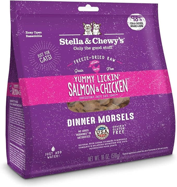 STELLA & CHEWY'S Freeze-Dried Cat Food Yummy Lickin Salmon & Chicken