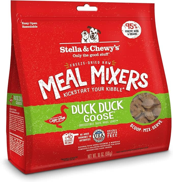 STELLA & CHEWY'S Freeze-Dried Dog Food Meal Mixers Duck Duck Goose