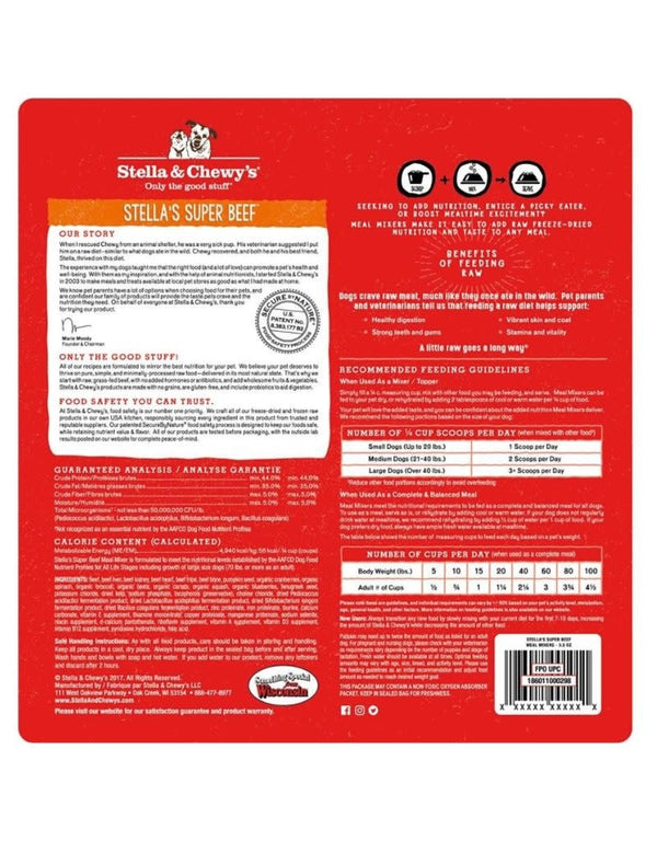 STELLA & CHEWY'S Freeze-Dried Dog Food Meal Mixers Super Beef