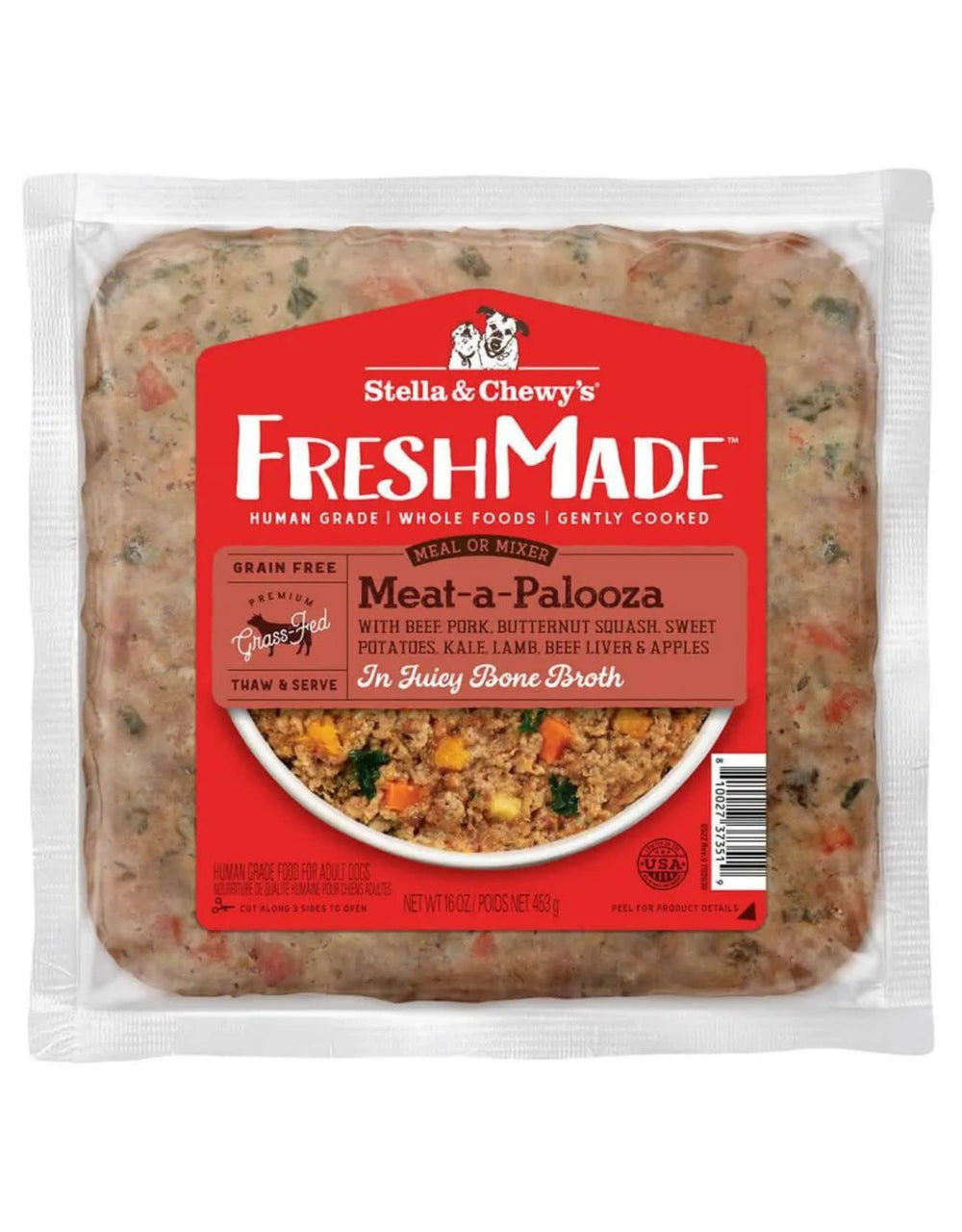 STELLA & CHEWY'S Freshmade Dog Food Meat A Palooza 16OZ