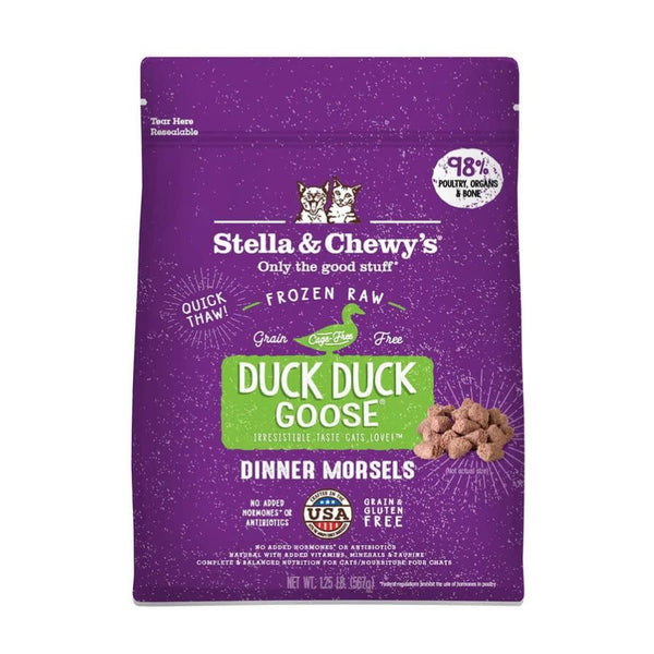 STELLA & CHEWY'S Frozen Cat Food Dinner Morsels Duck Duck Goose 1.25LB