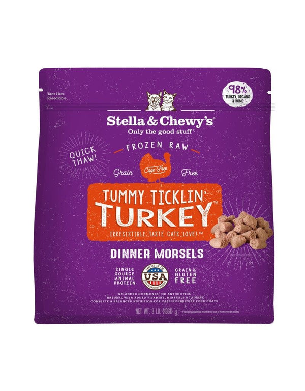 STELLA & CHEWY'S Frozen Cat Food Dinner Morsels Turkey 3LB