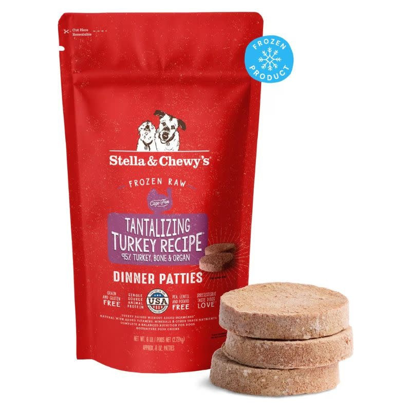 STELLA & CHEWY'S Frozen Dog Food Dinner Patties Tantalizing Turkey