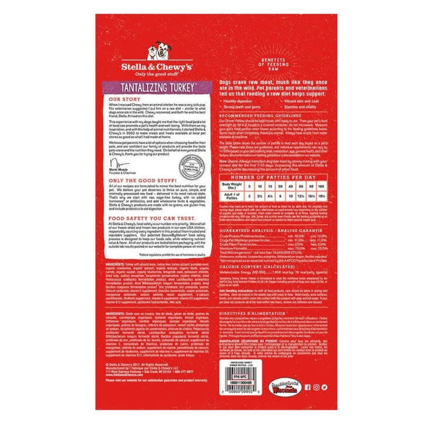 STELLA & CHEWY'S Frozen Dog Food Dinner Patties Tantalizing Turkey