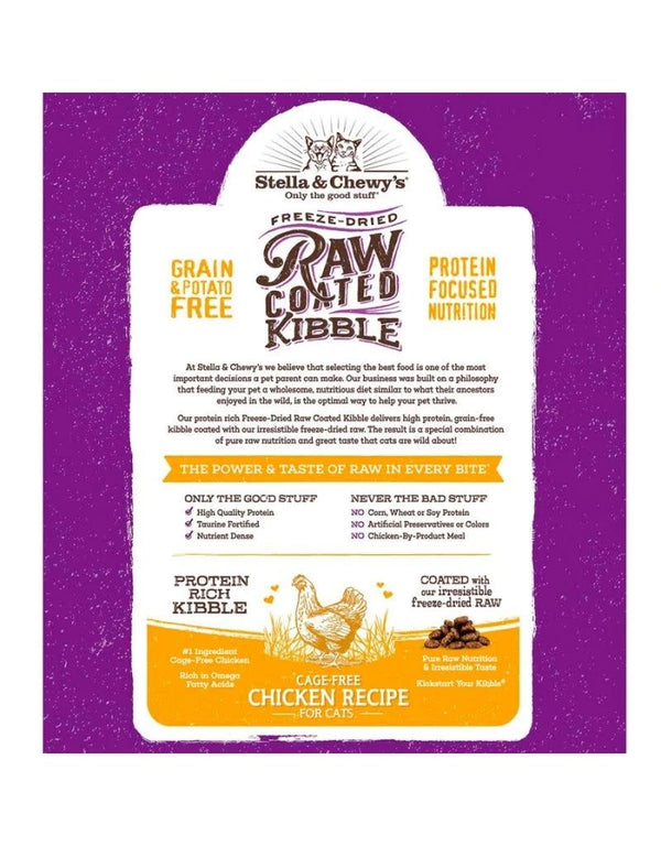 STELLA & CHEWY'S Dry Cat Food Raw Coated Chicken