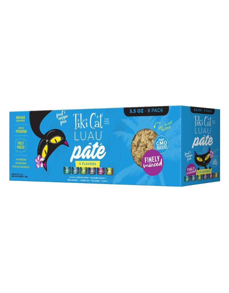 TIKI CAT Luau Variety Pack Pate Canned Cat Food 5.5OZ CASE/8