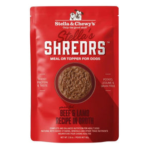 STELLA & CHEWY'S Shredrs Beef & Lamb Recipe for Dogs 2.8oz CASE/24