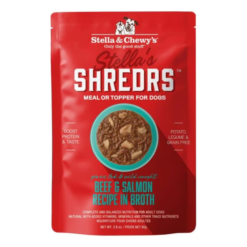 STELLA & CHEWY'S Shredrs Beef & Salmon Recipe for Dogs 2.8oz CASE/24