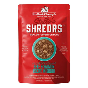 STELLA & CHEWY'S Shredrs Beef & Salmon Recipe for Dogs 2.8oz CASE/24