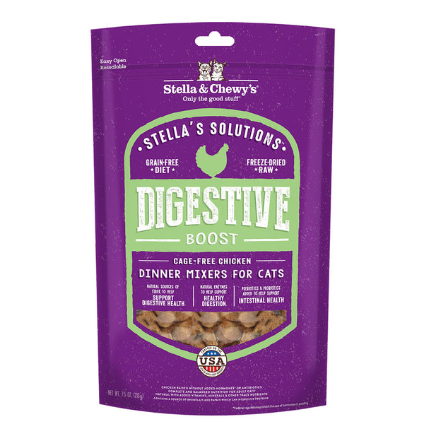 STELLA'S SOLUTIONS Digestive Boost Cage-Free Chicken Dinner Mixers for Cats 7.5oz