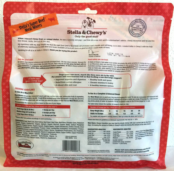 STELLA & CHEWY'S Freeze-Dried Dog Food Meal Mixers Super Beef