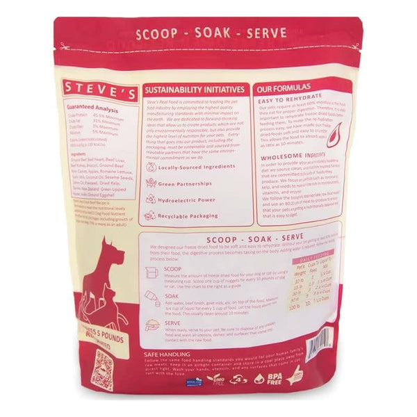 STEVES REAL FOOD Beef Freezedried Dog Food 1.25 lb.
