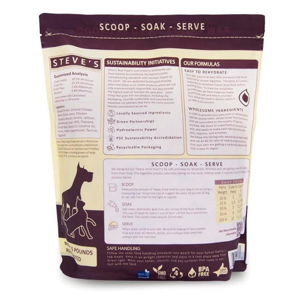 STEVES REAL FOOD Chicken Freezedried Dog Food 1.25 lb.