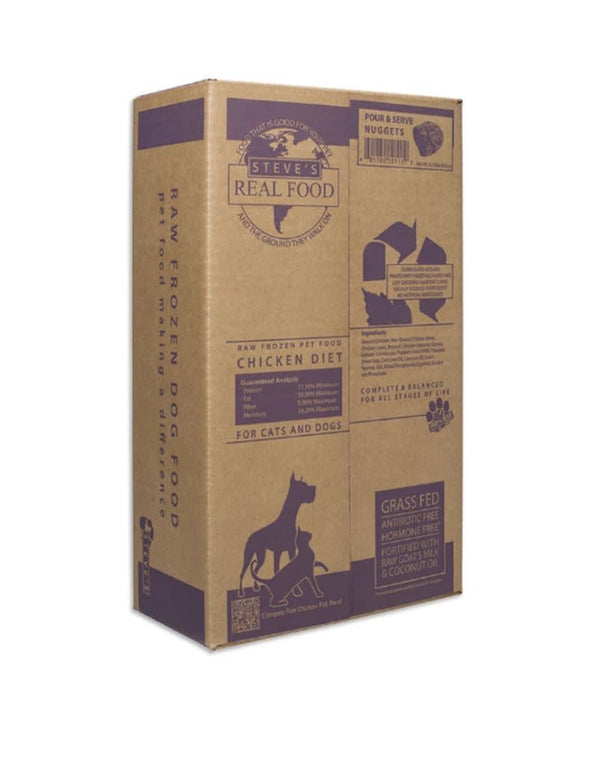 STEVES REAL FOOD Chicken Frozen Patties Dog and Cat Food