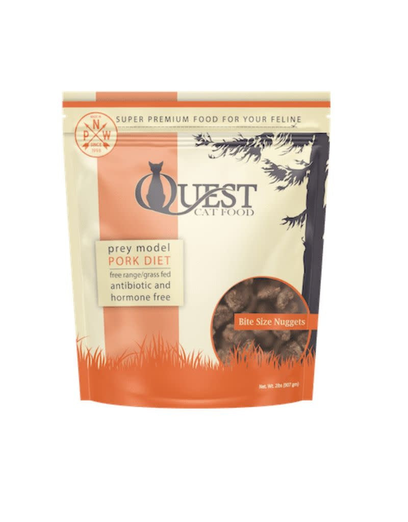 STEVES REAL FOOD Quest Frozen Cat Food Nuggets Pork 2LB