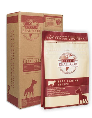 STEVES REAL FOOD Beef Frozen Nuggets Dog and Cat Food