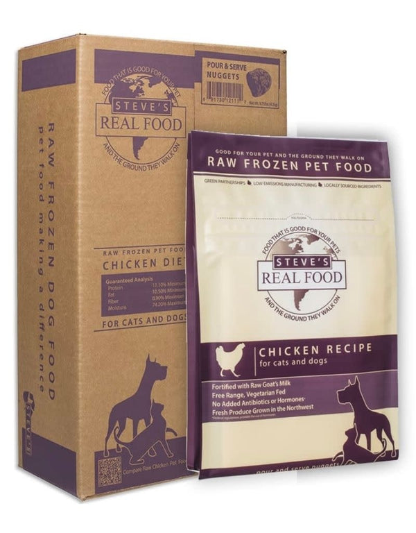STEVES REAL FOOD Chicken Frozen Nuggets Dog and Cat Food
