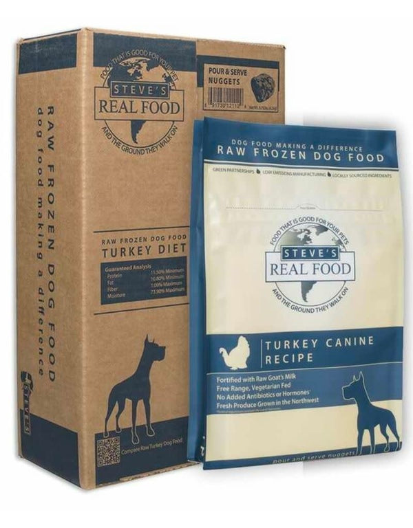 STEVES REAL FOOD Turkey Frozen Nuggets Dog and Cat Food