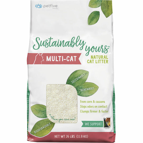 SUSTAINABLY YOURS Clumping Multi-Cat Natural Cat Litter