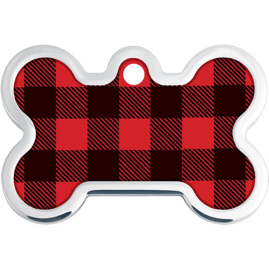 QUICK-TAG Buffalo Check Red & Black Bone