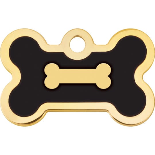 Tag Enamel Bone Black & Gold