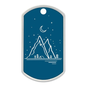 QUICK-TAG Mountain Landscape Raised Edge Military Tag