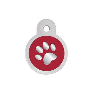 Tag Red Epoxy Paw Circle