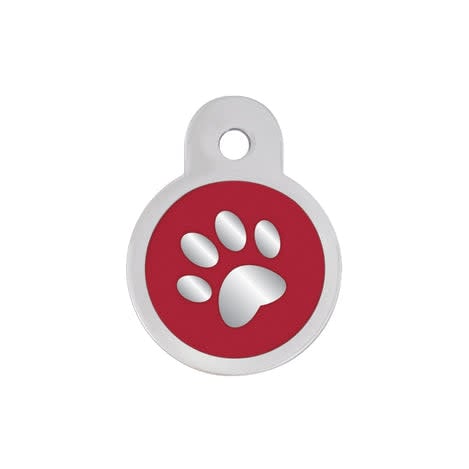 Tag Red Epoxy Paw Circle