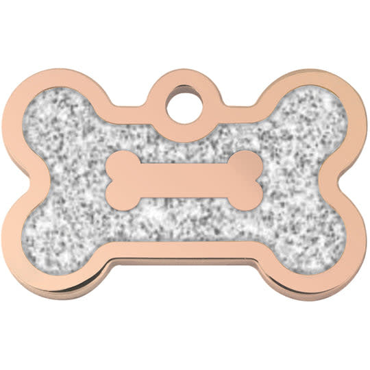 Tag Rose Gold Glitter Epoxy Bone