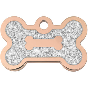 Tag Rose Gold Glitter Epoxy Bone