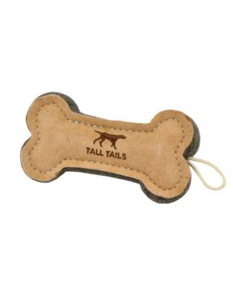 TALL TAILS Natural Leather Dog Bone 6 IN