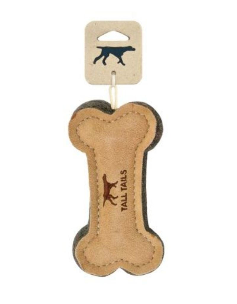 TALL TAILS Natural Leather Dog Bone 6 IN