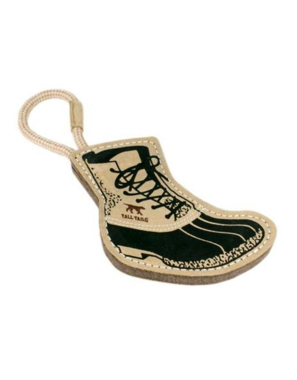 TALL TAILS Natural Leather & Wool Hiking Boot 16in Dog Toy