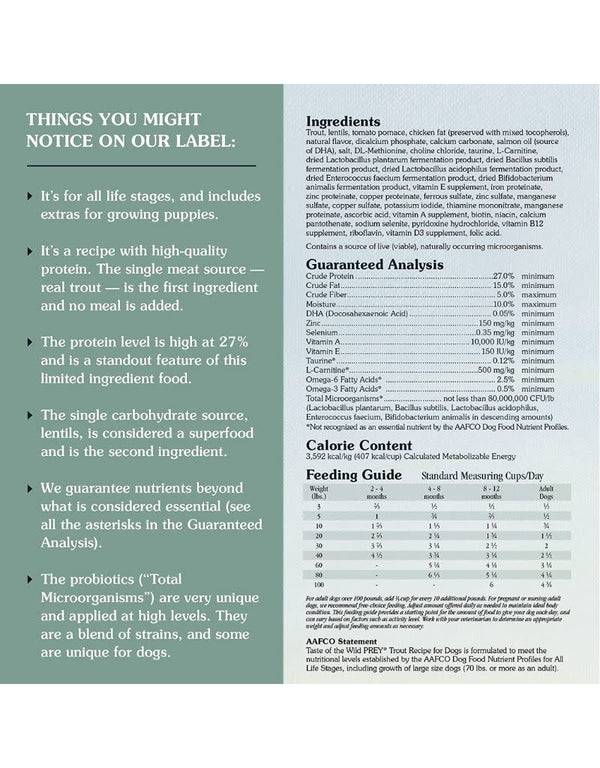 TASTE OF THE WILD Prey Dry Dog Food Trout