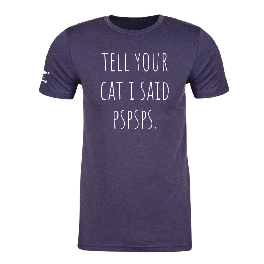 FISH & BONE T-Shirt 'Tell Your Cat I Said PSPSPS' in Storm