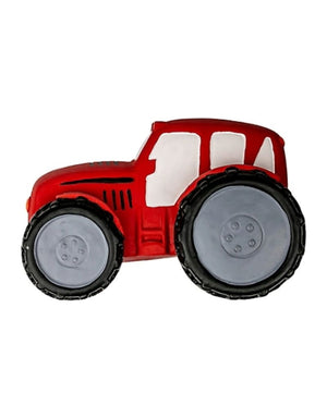TERRITORY Latex Squeaky Dog Toy Tractor Red 6 inch