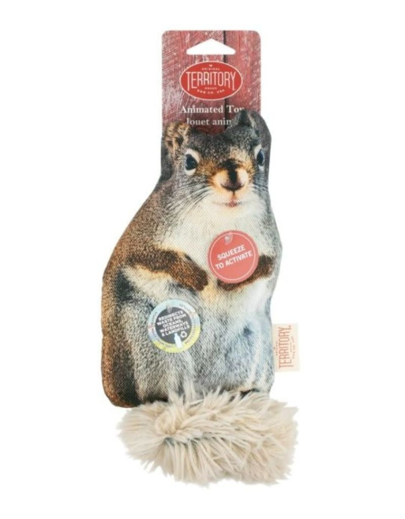 TERRITORY Natural Leather Dog Toy Squirrel 8 inch